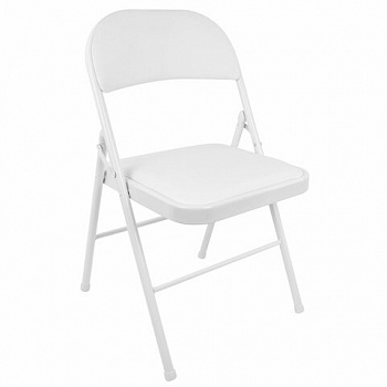 Стул складной BRABIX "Golf Plus CF-003 КОМФОРТ", белый каркас, кожзам белый