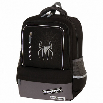 Рюкзак BRAUBERG STAR, 1 отделение, 5 карманов, "Spider", черный, 40х29х13 см
