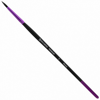 Кисть белка, круглая № 3, BRAUBERG PREMIUM