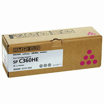Картридж лазерный RICOH (SP C360HE) для Ricoh SP C360SFNw/C361SFNw, пурпур, оригинальный, ресурс 6000 страниц