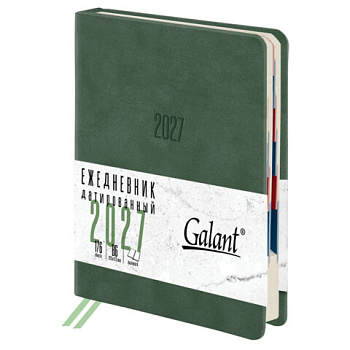Ежедневник датированный 2027 B6 125х173мм GALANT Vivid, под кожу, зеленый