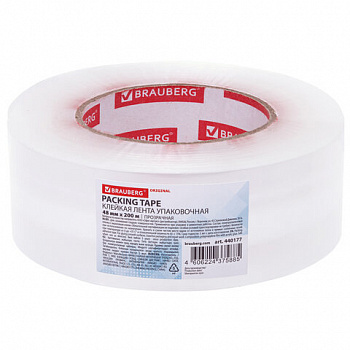 Клейкая лента упаковочная 48 мм х 200 м, прозрачная, толщина 45 микрон, BRAUBERG ORIGINAL