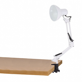 Настольная лампа-светильник SONNEN TL-006, струбцина, 40 Вт, Е27, белый, высота 50 см