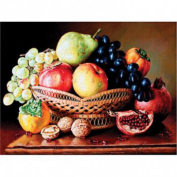 Картина стразами (алмазная мозаика) 40х50 см, ОСТРОВ СОКРОВИЩ "Дары осени", без подрамника