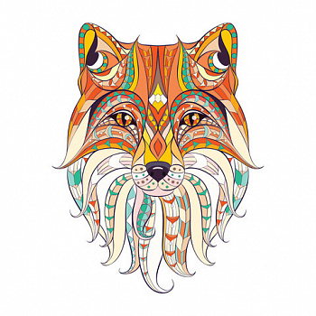 Картина стразами (алмазная мозаика) 20х20 см, ОСТРОВ СОКРОВИЩ "Восточная лисица", в деревянной рамке