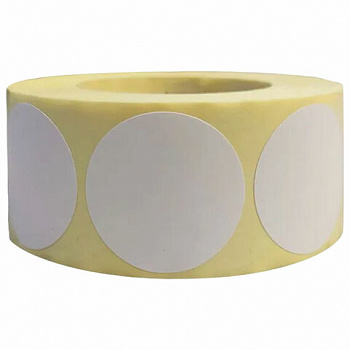 Этикетки для Честного Знака термотрансферные ПОЛУГЛЯНЕЦ, круглые, 20 мм, КОМПЛЕКТ 5 рулонов по 2000 этикеток