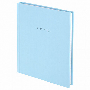 Блокнот МАЛЫЙ ФОРМАТ 110х147 мм, А6, 80 л., твердый, клетка, BRAUBERG "Minimal", голубой