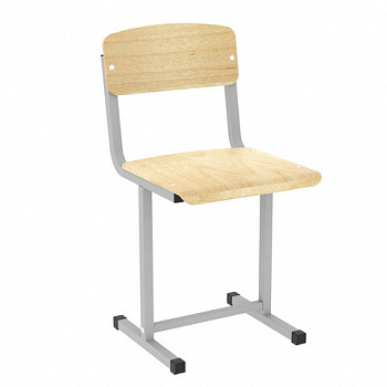 Стул ученический нерегулируемый ПИФАГОР SC-1, 380х380х790 мм, рост 6 (170-190 см), серый каркас, фанера