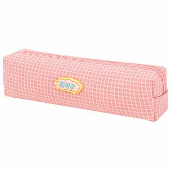 Пенал ЮНЛАНДИЯ ЮНИОР, 1 отделение, полиэстер, аппликация, "Hey", 20х6х4 см