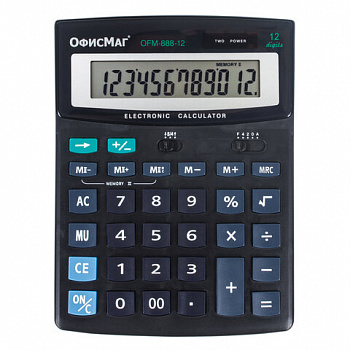 Калькулятор настольный ОФИСМАГ OFM-888-12 (200х150 мм), 12 разрядов, двойное питание