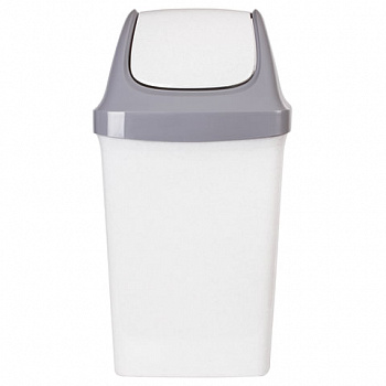 Ведро мусорное с КРЫШКОЙ (качающейся) 50 литров,"СВИНГ", 73х40х35 см, серое, IDEA, М 2464, М2464