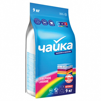 Стиральный порошок автомат для цветного белья 9кг ЧАЙКА "Северное сияние", СОНЦА Бела