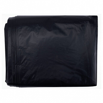 Мешки для мусора 240л черные в пласте 50 штук сверхпрочные, ПВД 80 мкм, 90x120см, LAIMA