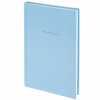 Блокнот А5 134х206 мм, 80 л., твёрдый, клетка, BRAUBERG "Minimal", голубой