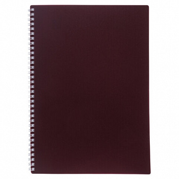 Тетрадь обложка пластик, А4, 80 л., гребень, клетка, HATBER, "VELVET" Бордо, 081564, 80Т4В1гр_01606