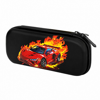 Пенал ЮНЛАНДИЯ, 1 отделение, 1 откидная планка, карман, EVA покрытие soft-touch, 22х10х5 см, "Fiery Road"