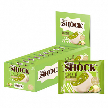 Печенье протеиновое FITNESSHOCK "Брауни. Белый шоколад и фисташки", 50 г
