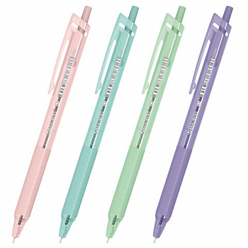 Ручка шариковая автоматическая с грипом BRAUBERG "CLASSIC PASTEL", СИНЯЯ, корпус ассорти, пишущий узел 0,5 мм, линия письма 0,35 мм