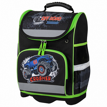 Ранец ЮНЛАНДИЯ WISE, 1 отделение, 3 кармана, устойчивое дно, "Crusher", 37x29х15 см