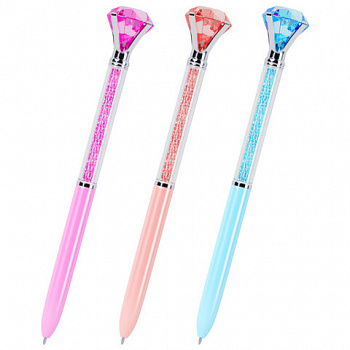 Ручка поворотная с топпером шариковая FUNSTER "SHINE BRIGHT", СИНЯЯ, ассорти, пишущий узел 0,7 мм, линия письма 0,35 мм