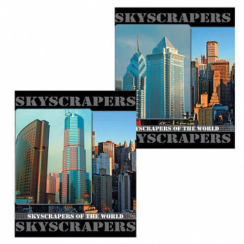 Тетрадь А5, 96 л., BRAUBERG, скоба, клетка, обложка картон, ГОРОДА