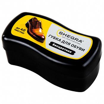 Губка-волна мини для обуви из гладкой кожи БЕСЦВЕТНАЯ, компактный размер, SHEGRA (ШЕГРА)