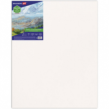 Холст на подрамнике BRAUBERG ART CLASSIC, 80х100см, грунт., 45%хлоп., 55%лен, среднее зерно