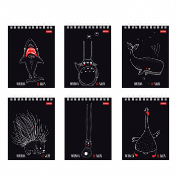 Блокнот МАЛЫЙ ФОРМАТ А6, 60 л., гребень, картон, клетка, HATBER, "Нескучные герои", 088310, 60Б6В1гр