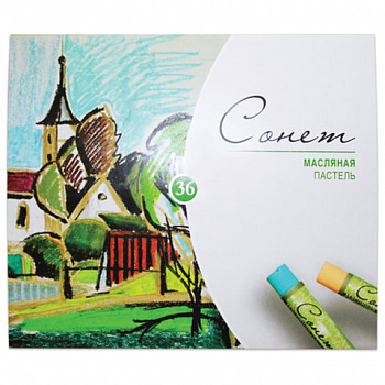 Пастель масляная художественная "Сонет", 36 цветов, круглое сечение, Невская Палитра