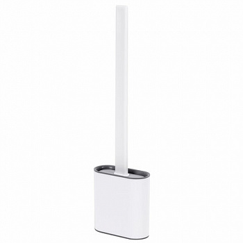 Ершик для унитаза силиконовый FLAT TYPE (плоский) напольный / настенный с креплением, LAIMA