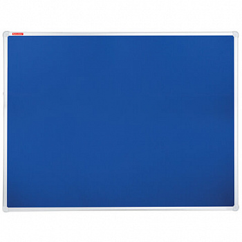 Доска c текстильным покрытием для объявлений 90х120 см синяя, ГАРАНТИЯ 10 ЛЕТ, РОССИЯ, BRAUBERG