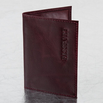 Обложка для паспорта натуральная кожа "Virginia", "PASSPORT", бордовая, BRAUBERG