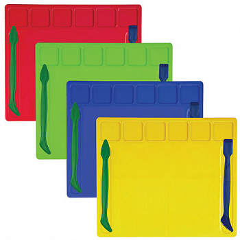 Доска для лепки с отделениями и 2 стеками А5, 200х170 мм, ассорти, BRAUBERG KIDS