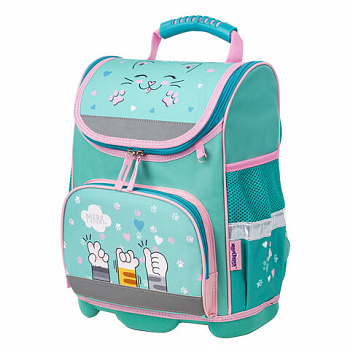 Ранец ЮНЛАНДИЯ WISE, 1 отделение, 3 кармана, устойчивое дно, "Soft paws", 37х29х15 см