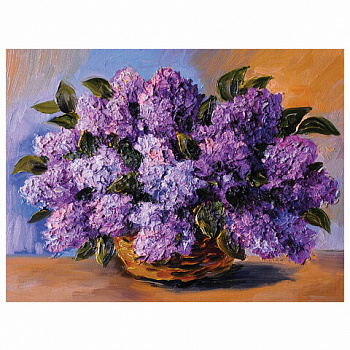 Картина стразами (алмазная мозаика) 30х40 см, ОСТРОВ СОКРОВИЩ "Пушистая сирень", без подрамника