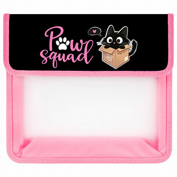 Папка для тетрадей ЮНЛАНДИЯ А5, пластик, 2 отделения, клапан на липучке, "Box cat"