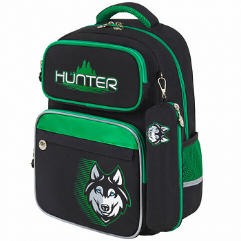 Рюкзак ЮНЛАНДИЯ COMPLETE, с пеналом в комплекте, эрго-спинка, "Hunter", 42х29х14 см