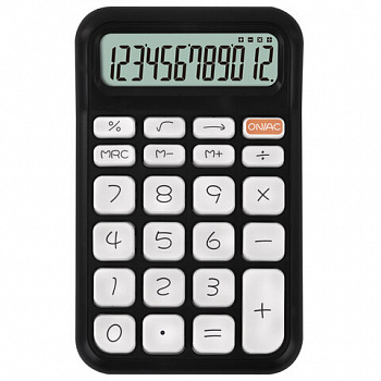 Калькулятор настольный BRAUBERG KW-500-BK (93x148 мм), 3D-кнопки, 12 разрядов, черный