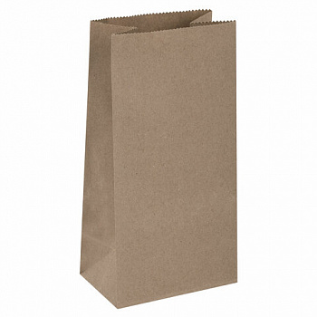 Крафт-пакет бумажный 12х8х24 см, КОМПЛЕКТ 100 шт., плотность 90 г/м2, LAIMA ECO CRAFT