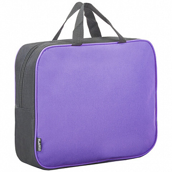 Папка на молнии с ручками STAFF EVERYDAY А4, 1 отделение, полиэстер, 80 мм, сиреневая