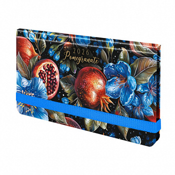 Еженедельник датированный 2026 с резинкой 171х93 мм, BRAUBERG, твердый, УФ-ЛАК, 64 л., "Гранат"