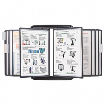 Демосистема настенная на 10 панелей, с 10 серыми панелями А4, BRAUBERG