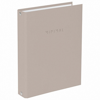 Тетрадь на кольцах А5 175х215 мм, 120 л., твердый картон, матовая ламинация, клетка, BRAUBERG "Minimal beige"