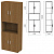 Шкаф полузакрытый "Канц", 700х350х1830 мм, цвет орех пирамидальный (КОМПЛЕКТ)