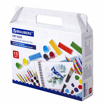 Набор для развития и творчества в подарочной коробке BRAUBERG ART BOX "НАБОР ДЛЯ ТВОРЧЕСТВА", 15 предметов