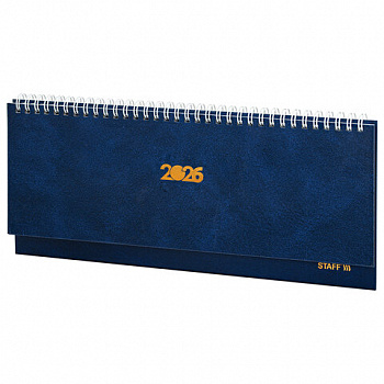 Планинг датированный 2026 300х130 мм, STAFF, гребень, обложка бумвинил, 64 л., синий