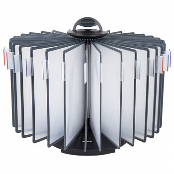 Демосистема настольная на 30 панелей, с 30 серыми панелями А4, вращающаяся, BRAUBERG