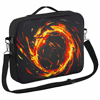 Папка на молнии с ручками BRAUBERG KIDS А4, 1 отделение, регулируемый плечевой ремень, 60 мм, "Fire split"