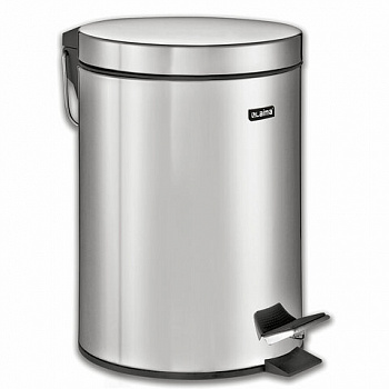 Ведро мусорное с педалью 5 литров "Classic", ЗЕРКАЛЬНОЕ, нержавеющая сталь, со съемным внутренним ведром, LAIMA