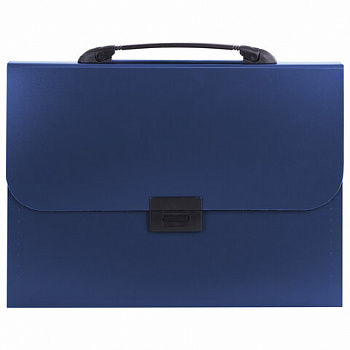 Папка-портфель пластиковая BRAUBERG "Energy" А4 (330х256х32 мм), 7 отделений, синяя